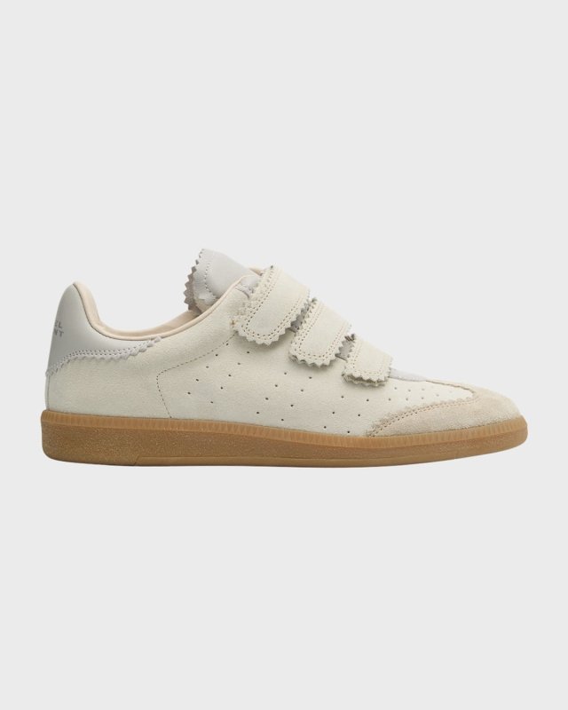 Beth Mixed Leather Triple-Grip Sneakers